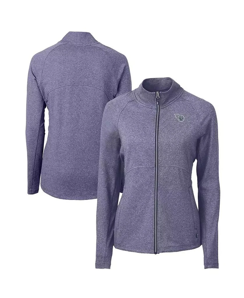 Cutter & Buck Women's Heather Navy Tennessee Titans Adapt Eco Knit Raglan Full-Zip Jacket 1
