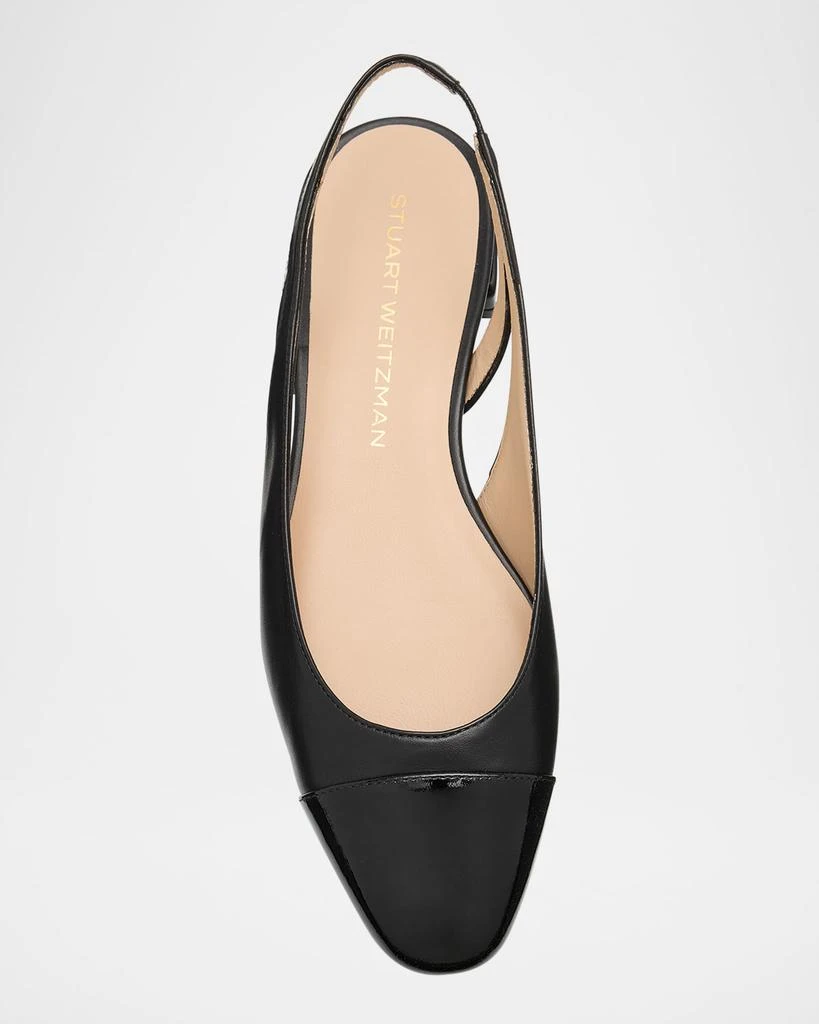 Stuart Weitzman Sleek Leather Slingback Ballerina Flats 6