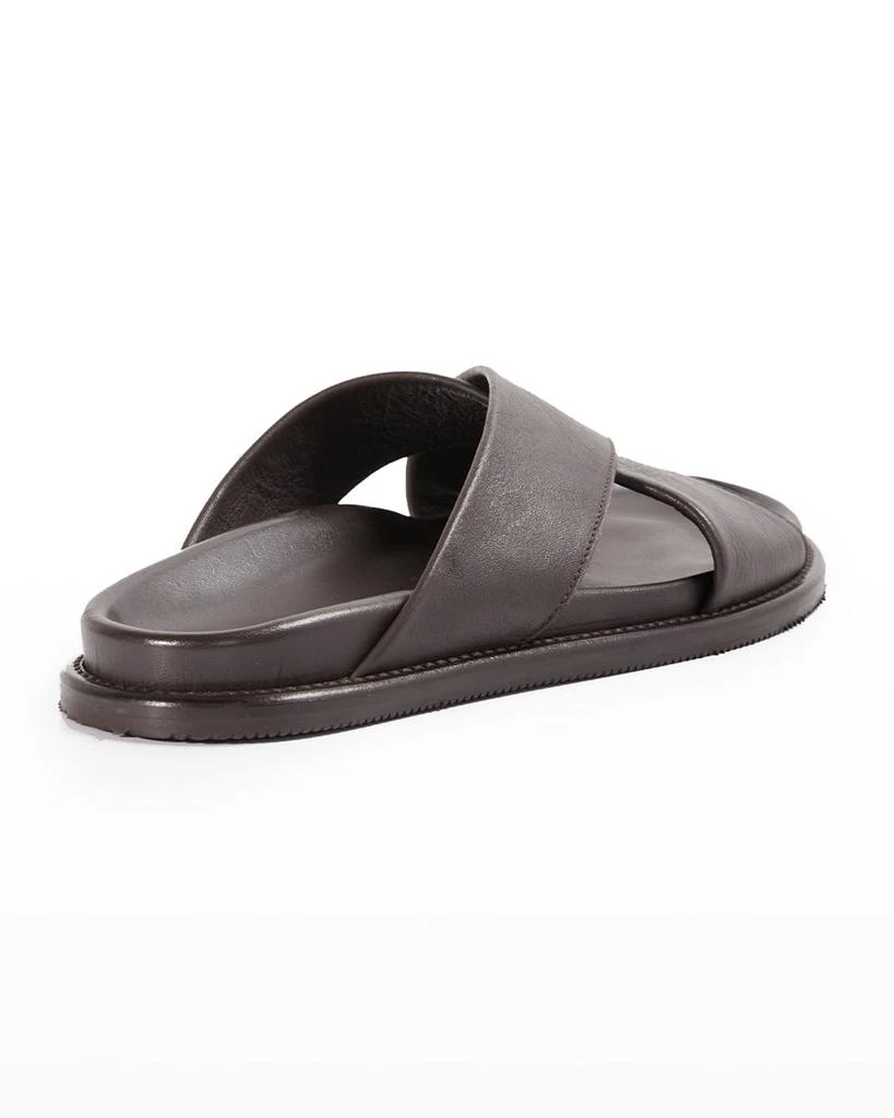 Paul Stuart Men's Punta Crisscross Leather Slide Sandals 4