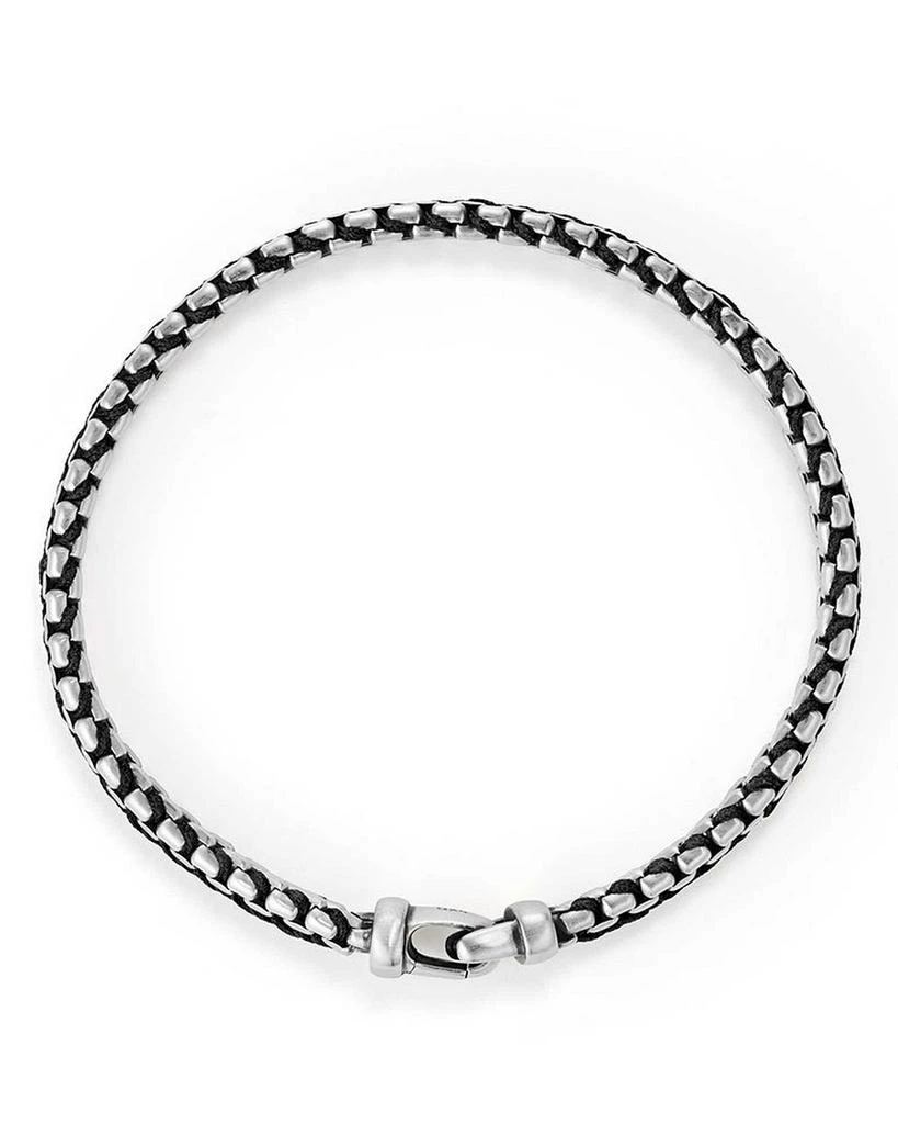 David Yurman Men's Woven Box Chain Bracelet in Sterling Silver with Black Nylon, 10mm 2