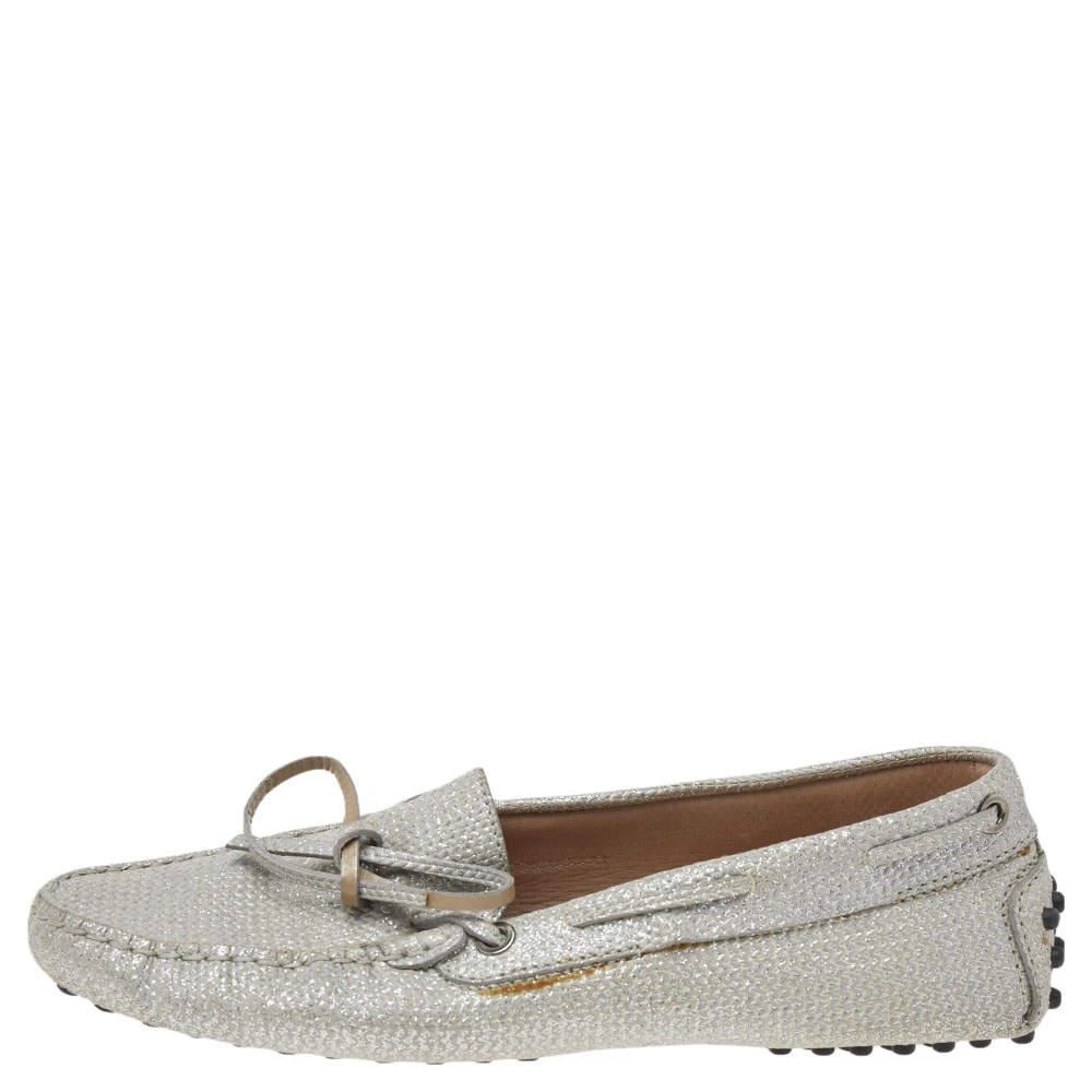 Tod's Tod's Silver Glitter Slip on Loafers Size 36 2