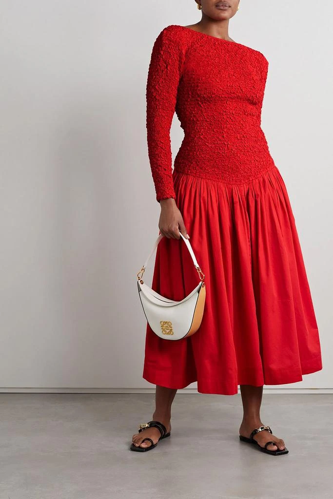 Mara Hoffman Mereba cotton-poplin and popcorn jersey midi dress 2