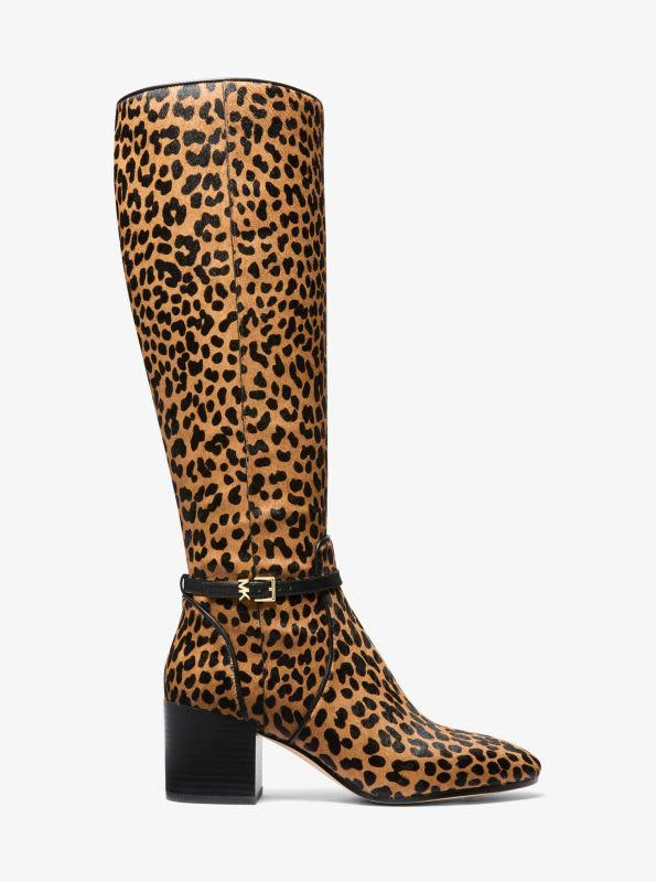 Michael Kors Ella Leopard Print Calf Hair Block Heel Boot 2