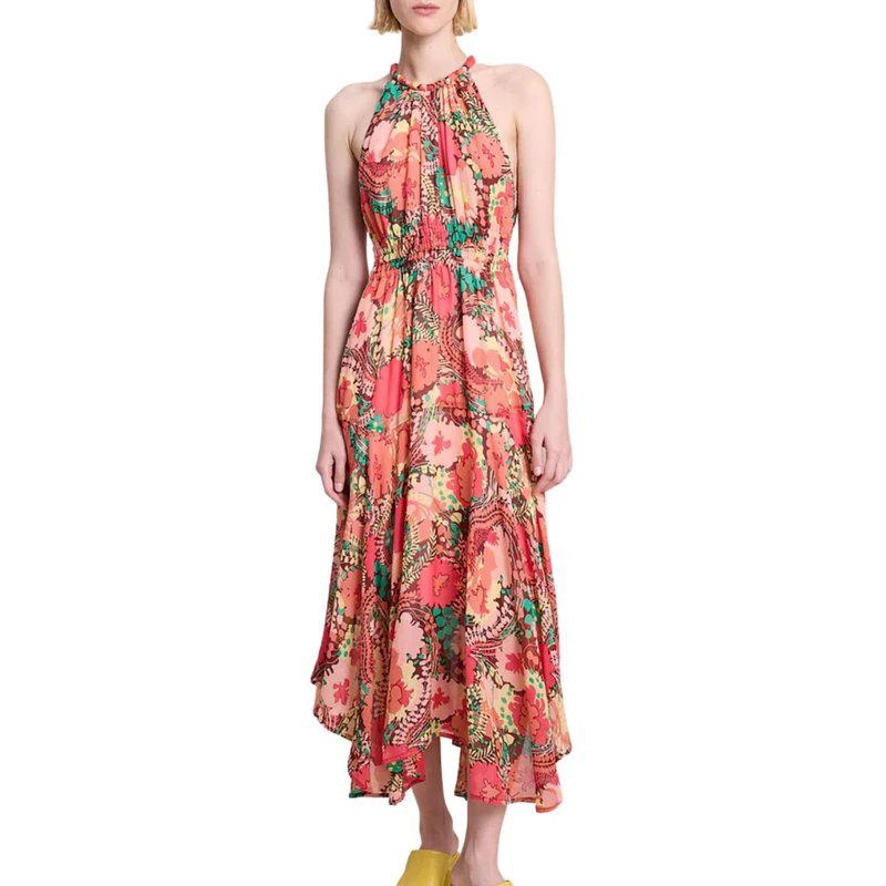 ALC Ellie Silk Midi Dress In Bronze/Agave Multi 1