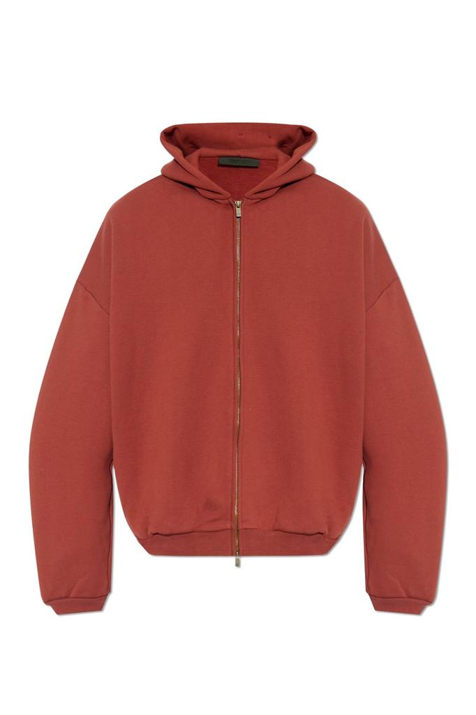 Essentials Fear Of God Essentials Logo Printed Zip-Up Hoodie