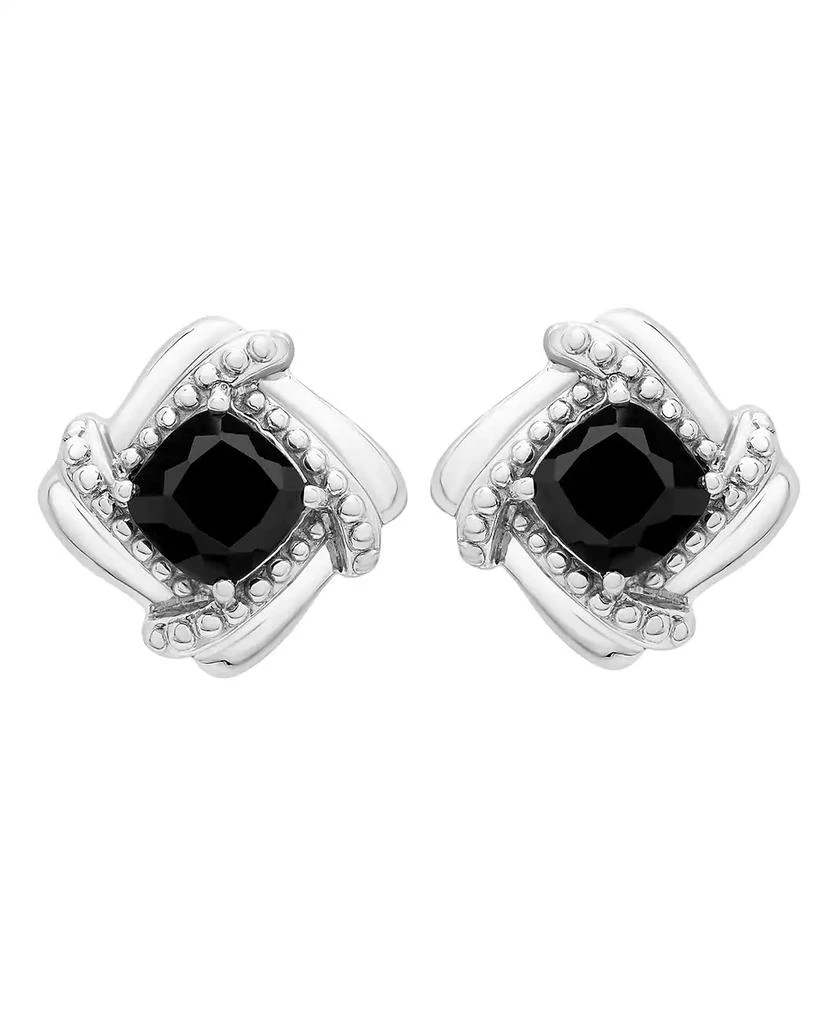 Macy's Onyx Box Set (Pendant, Earrings & Ring) in Sterling Silver 10