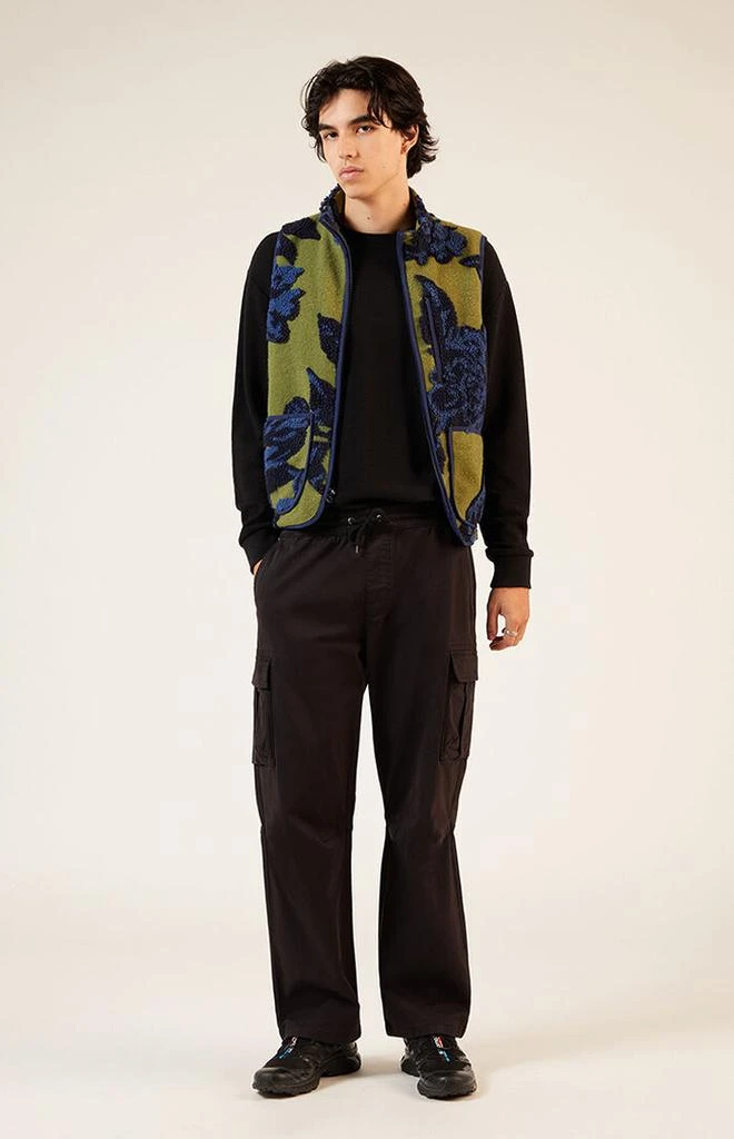 PacSun Olive Sherpa Print Vest 4