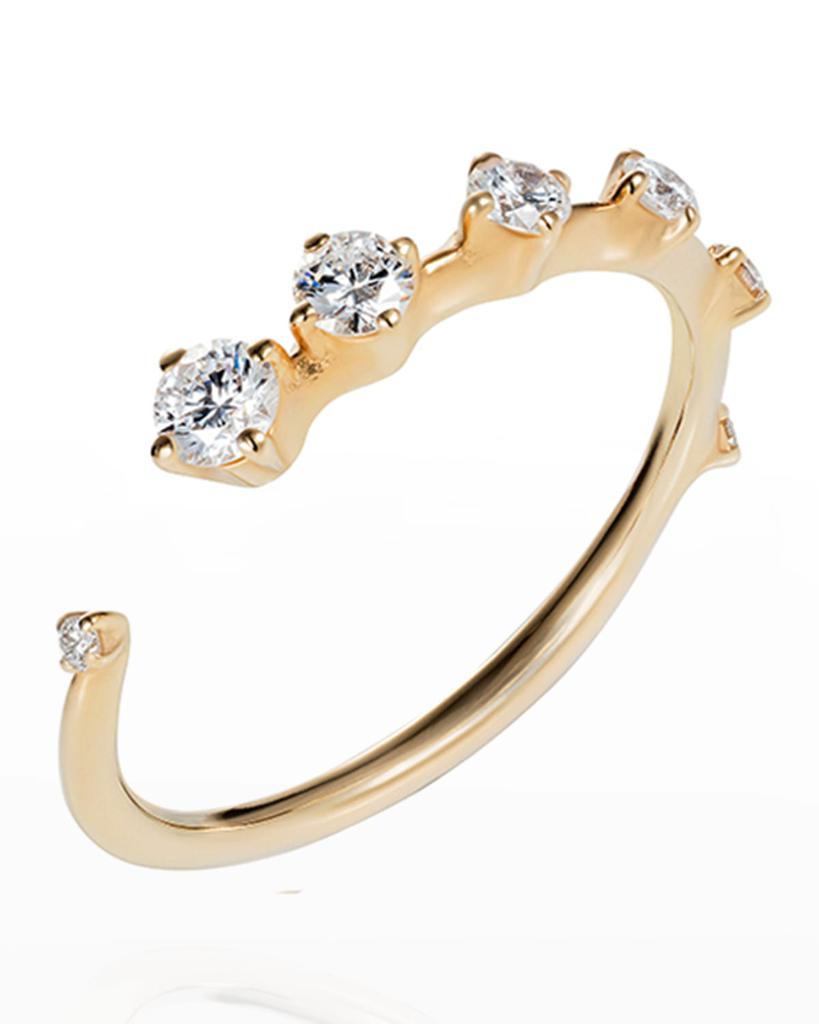 Fernando Jorge 18k Yellow Gold Split Multi-Diamond Ring, Size 6.75