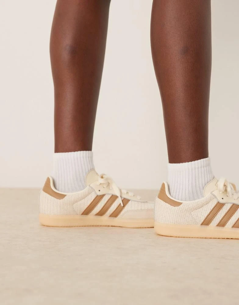 Adidas adidas Originals Samba OG Crochet trainers in cream and brown 5