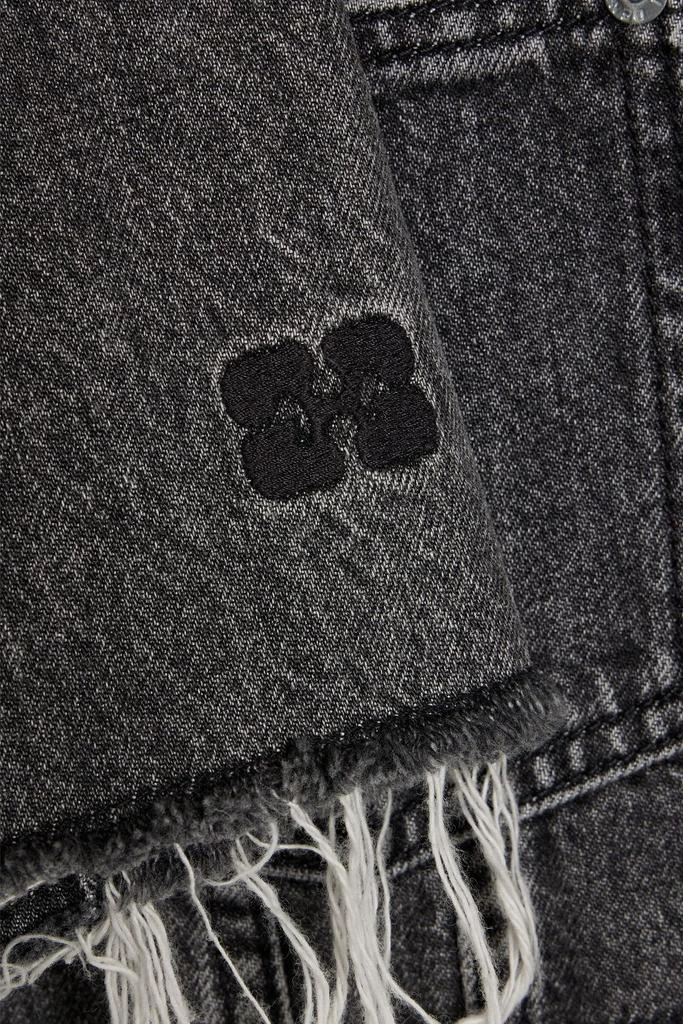 Ganni Cropped frayed denim jacket 4