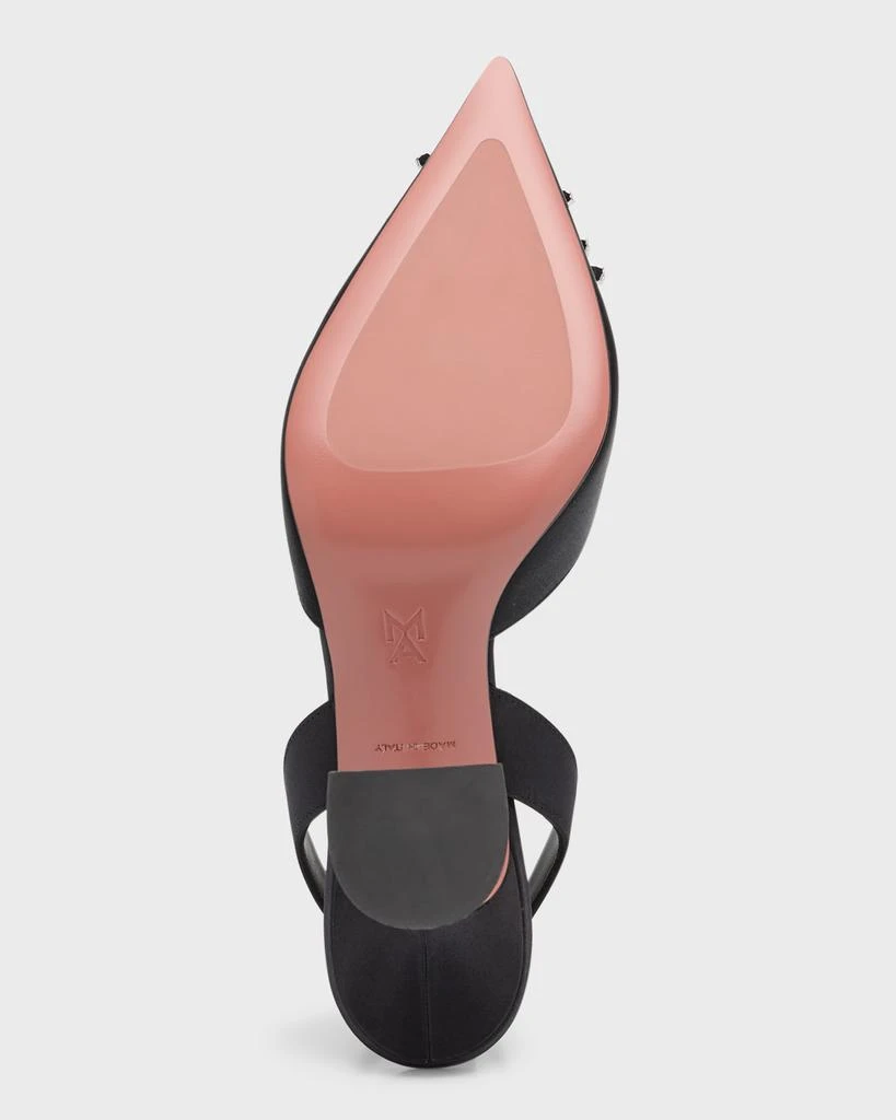Amina Muaddi Begum Satin Crystal Slingback Pumps 7