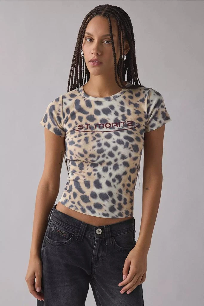 Urban Outfitters St. Moritz Snow Leopard Graphic Baby Tee 1