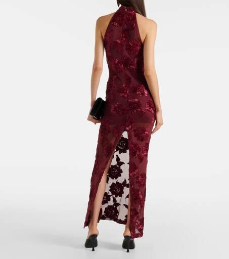 ROTATE Birger Christensen Embroidered halterneck gown 3