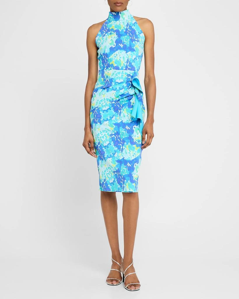 Chiara Boni Amenadiel Floral Print Side-Drape Halter Dress 2