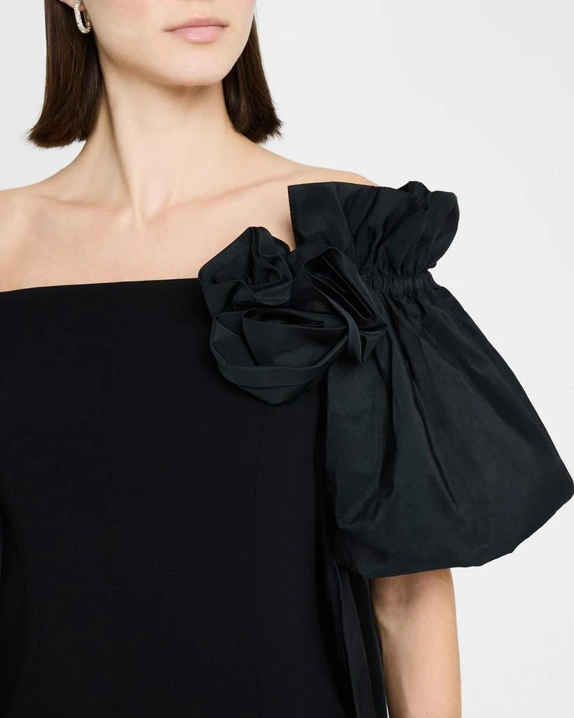 Teri Jon Off-Shoulder Taffeta & Crepe Cape Gown 5
