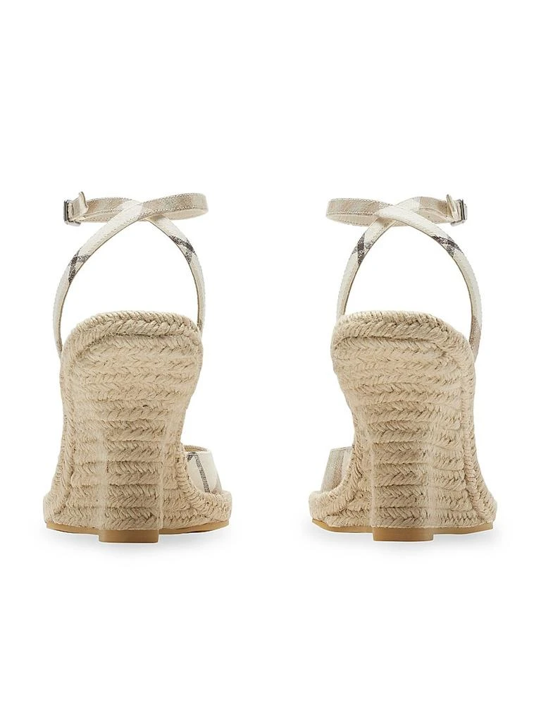 Burberry Mews Check Espadrille Wedge Sandals 3