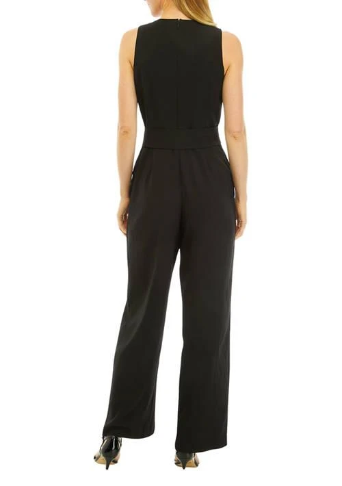THE LIMITED Limited Womens Crepe Belted Jumpsuit With Flyaway Pants 2