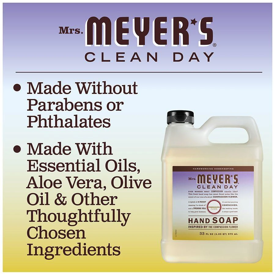 Mrs. Meyer's Clean Day Liquid Hand Soap Refill Compassion Flower 5