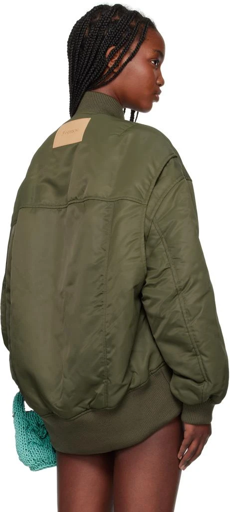 JW Anderson Green Curved Hem Oversized Bomber Jacket 3