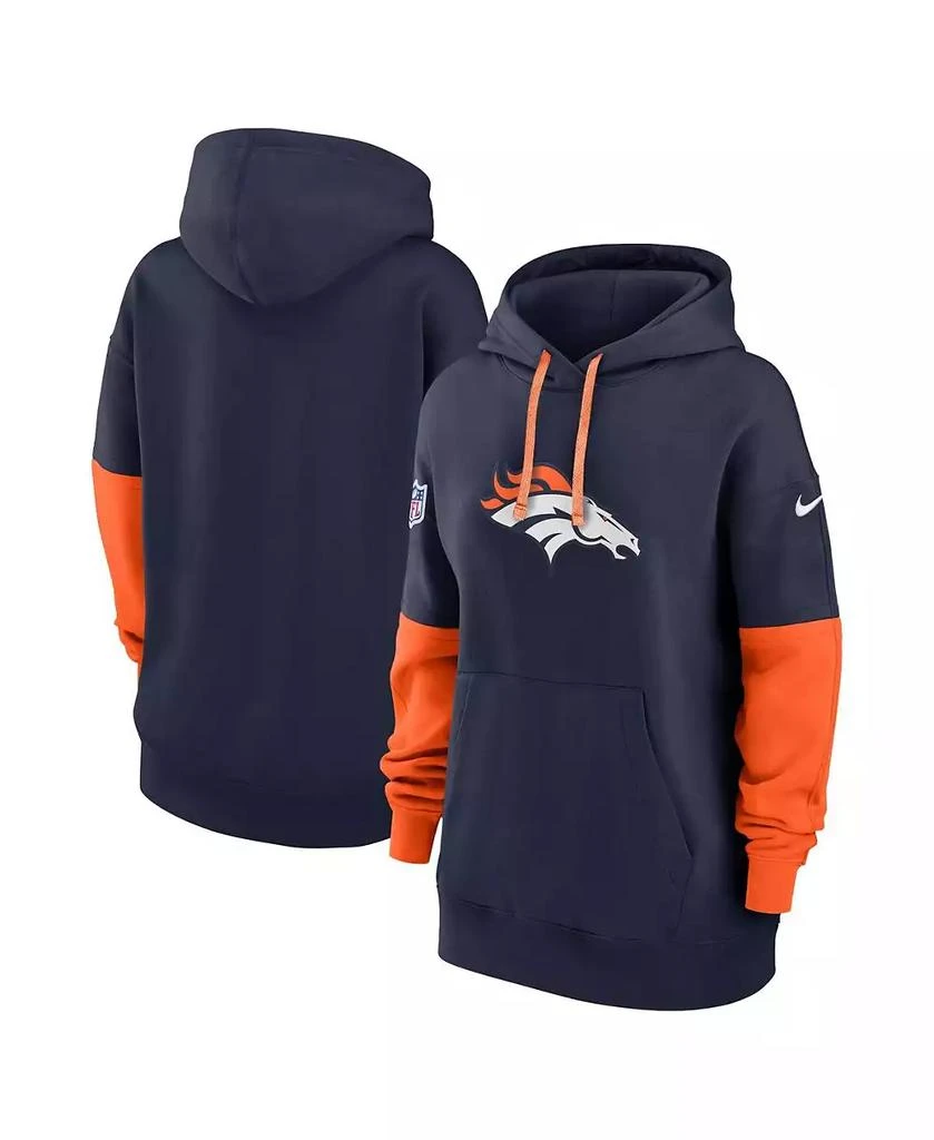 NIKE Women's Navy Denver Broncos 2024 Sideline Essential Fleece Pullover Hoodie 1
