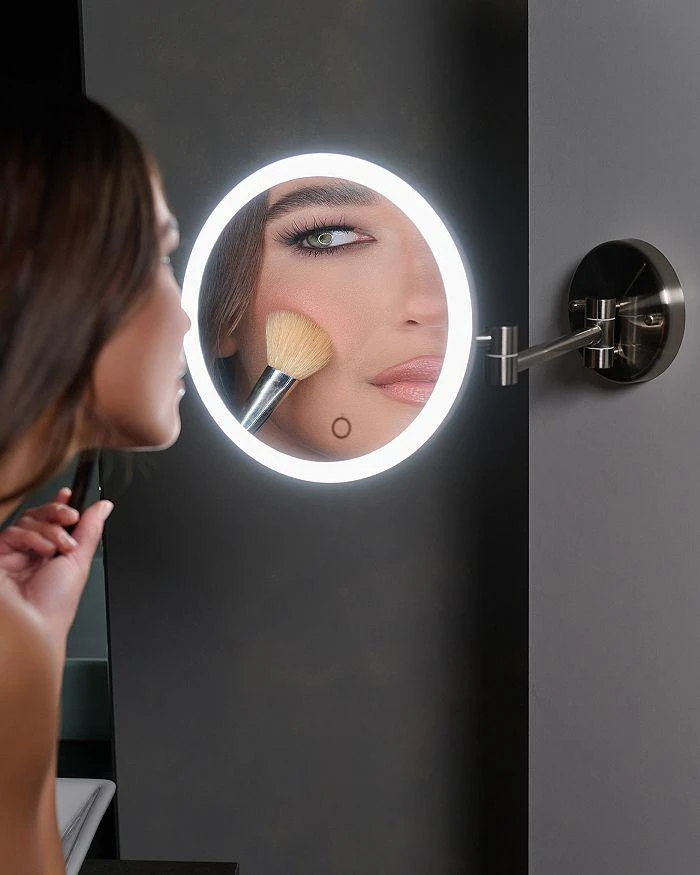 Ilios Lighting Magnified Rechargeable Wall Mirror 8