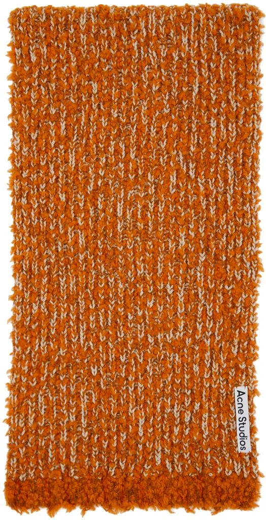 Acne Studios Orange & White Tufted Scarf 1
