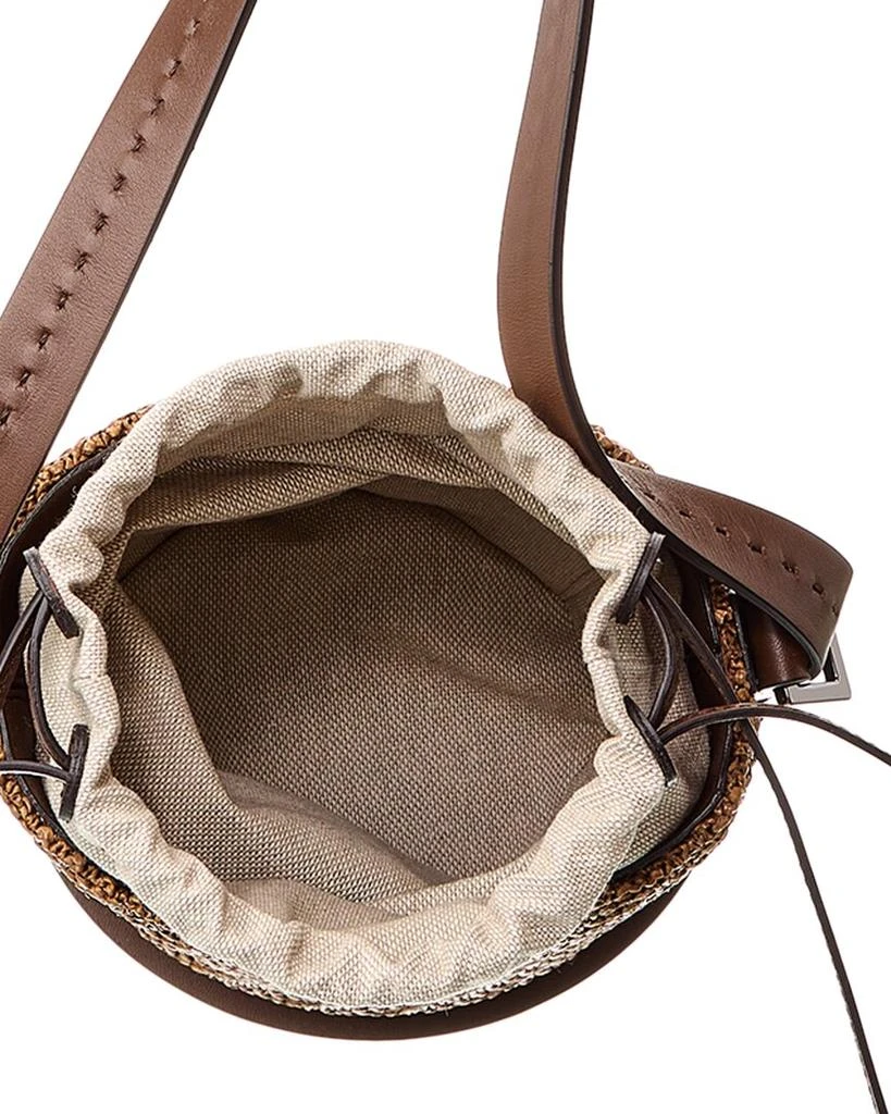 Max Mara Logo Plaque Leather-Trim Bucket Bag 5