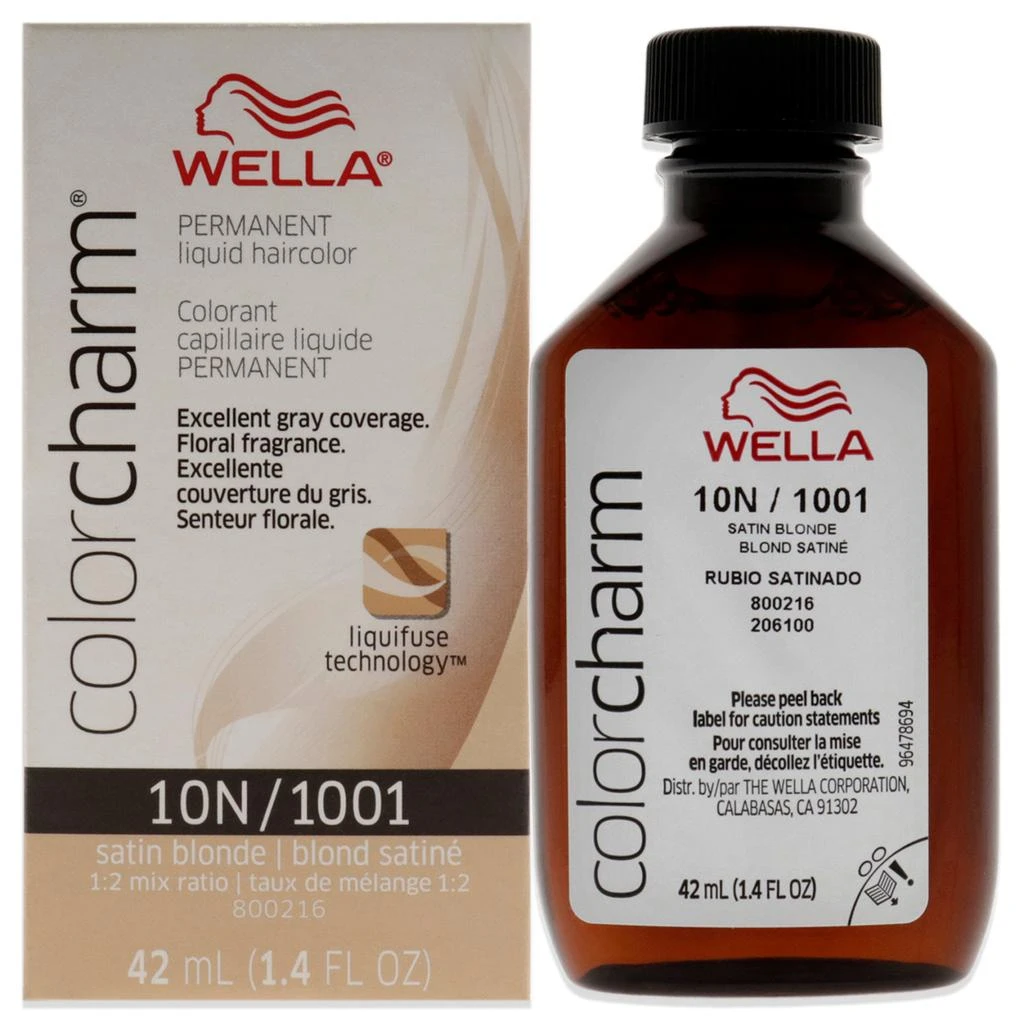 Wella Color Charm Permanent Liquid Hair Color - 1001 10N Satin Blonde by  for Unisex - 1.42 oz Hair Color