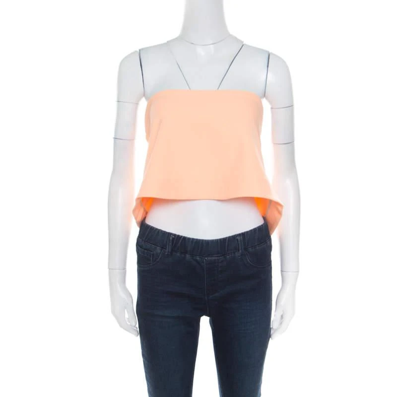 Elizabeth and James Elizabeth & James Sunwashed Orange Ponte Knit Strapless Addilyn Crop Top S 1