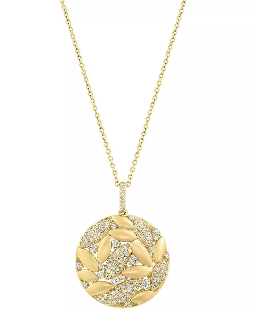 Effy EFFY® Diamond & Polished Navette Cluster Pendant Necklace (1/2 ct. t.w.) in 14k Gold, 17" + 1" extender 3
