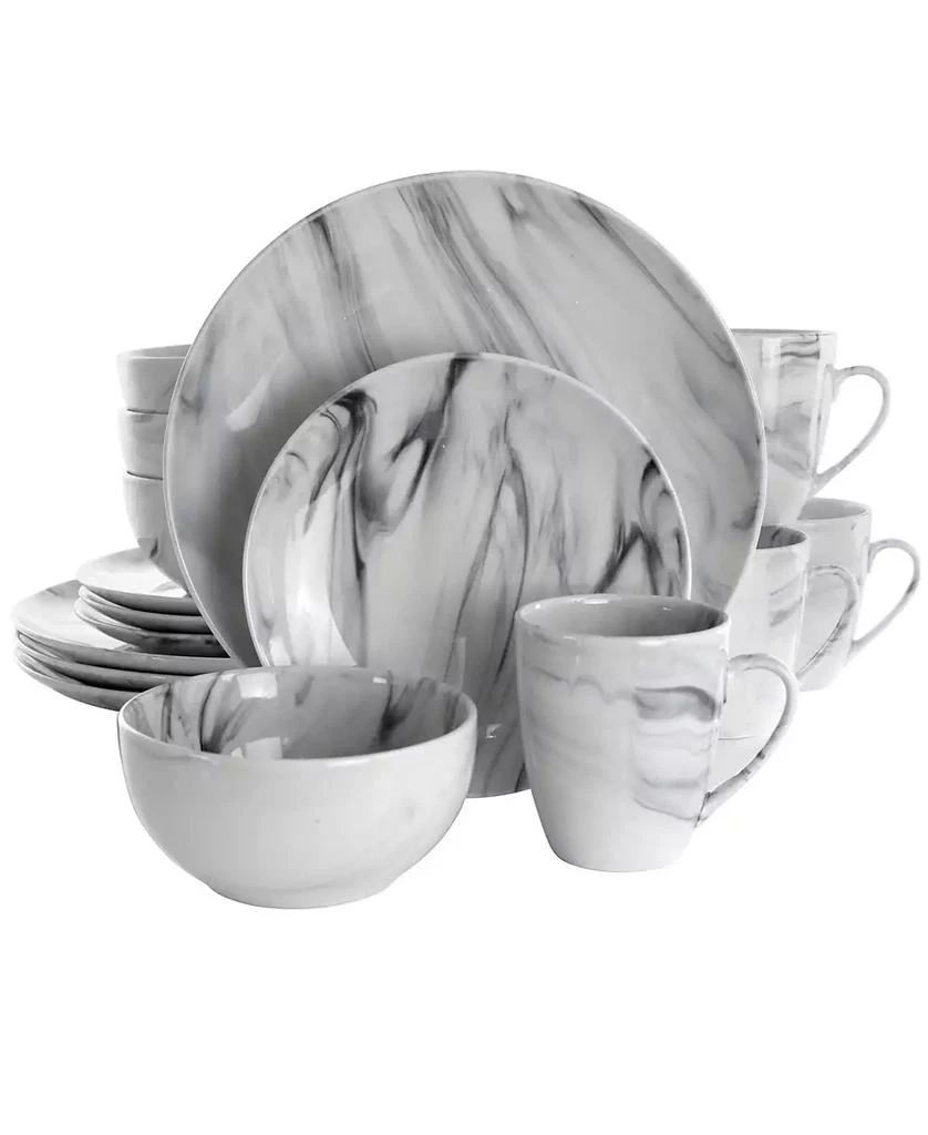 Elama Fine Marble 16 Pc. Dinnerware Set, Service for 4