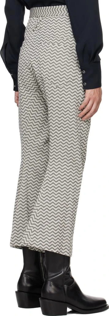 KOZABURO Black 
White 3D Shaped Trousers 3