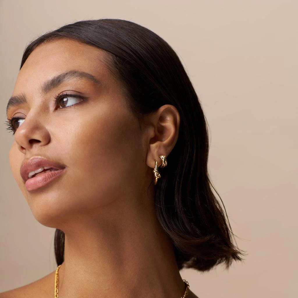 Orelia London Polished Twist Huggie Hoop Earrings 2