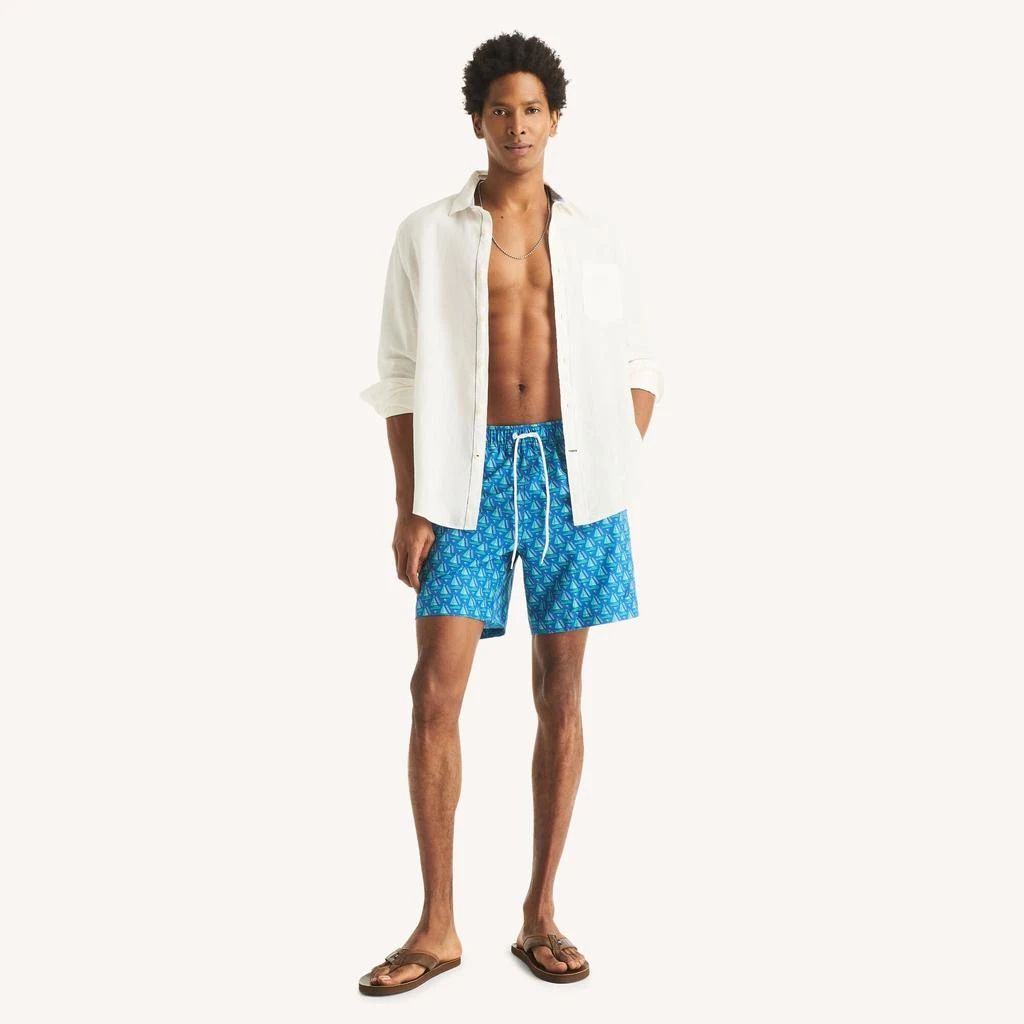 Nautica Mens 7" Printed Quick-Dry Swim