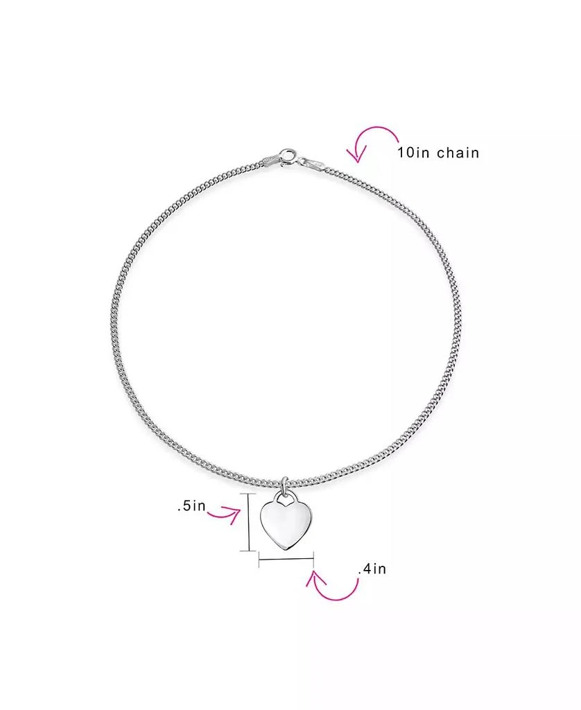 Bling Jewelry Tiny Minimalist ABC Heart Initial Anklet Ankle Bracelet Sterling Silver 9-10 Inch 3