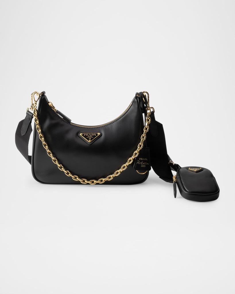 【PRADA】 Prada Reedition 2005 RenylonとSaffiano Charm Prada Re-Edition 2005 Re-Nylon And Saffiano Leather Bag With