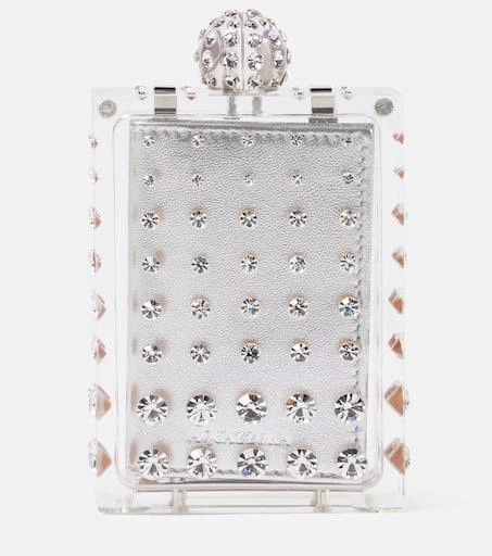Aquazzura Tequila Mini crystal-embellished clutch 1