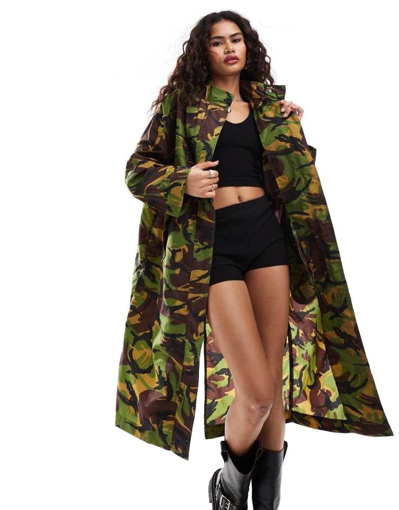 ALL SAINTS AllSaints Daneya lightweight parka in green camo 1