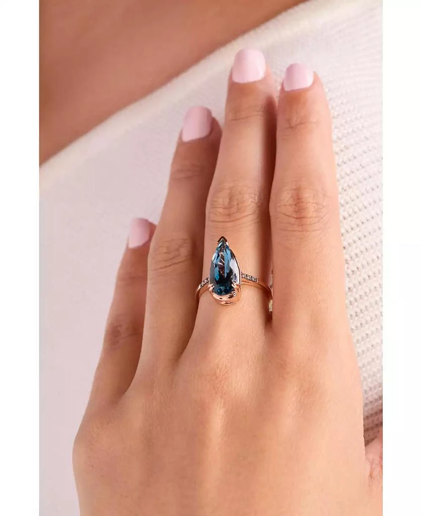 Le Vian Chocolatier® Deep Sea Blue Topaz™ (3-1/2 ct. t.w.) 
Chocolate Diamond® (1/20 ct. t.w.) Ring in 14k Rose Gold 4