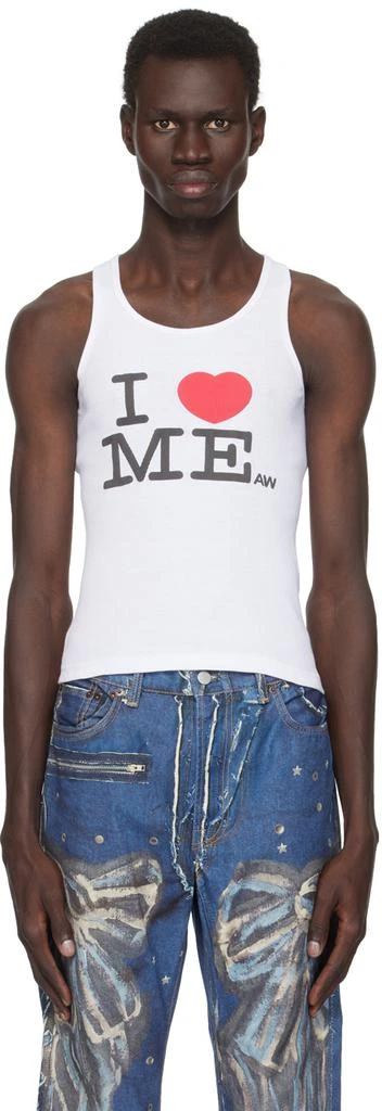 Ashley Williams White 'I Heart Me' Tank Top 1