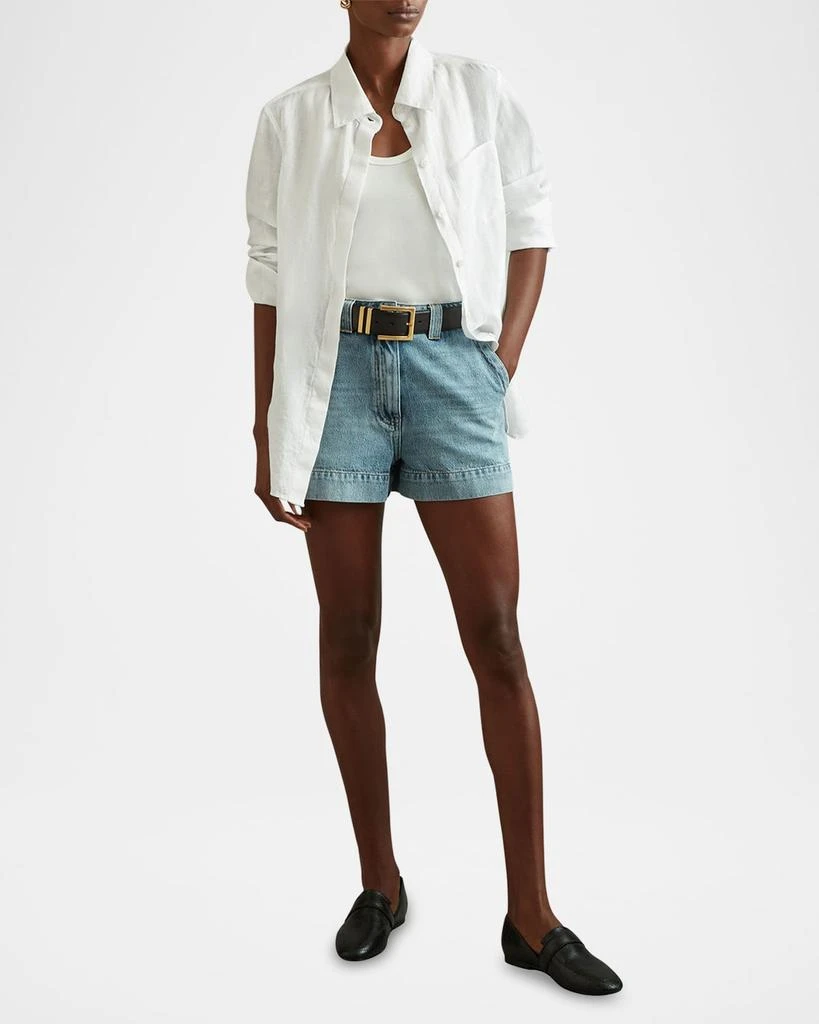 REISS Belle Oversized Semi-Sheer Linen Shirt 2