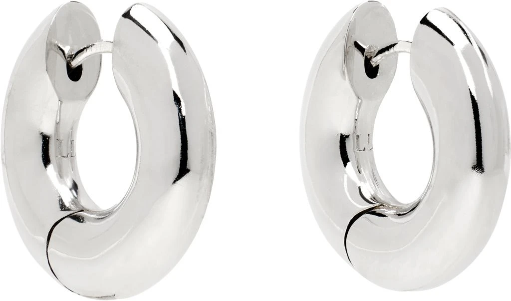 Laura Lombardi Silver Medium Terra Hoop Earrings 2