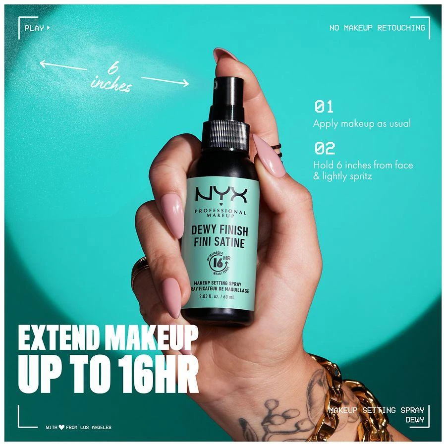 NYX Professional Makeup Dewy Finish Long Lasting Makeup Setting Spray 5