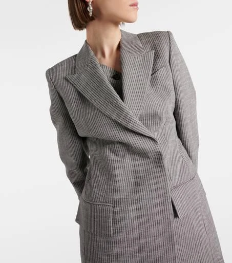 Acne Studios Pinstripe double-breasted linen-blend blazer 6