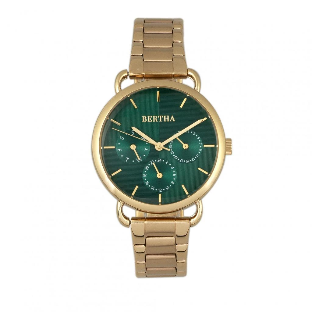 BERTHA Gwen Leather-Band Watch with Day & Date 10