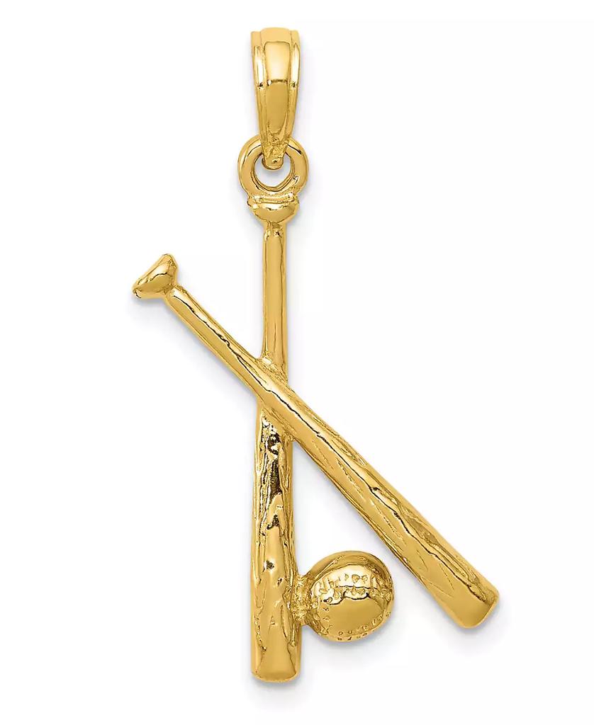 Macy's Baseball Bat and Ball Pendant in 14k Yellow Gold