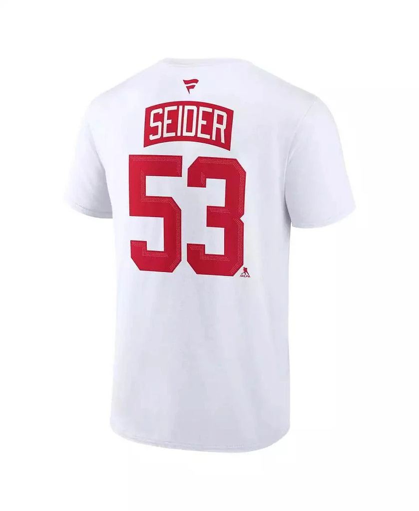 Fanatics Men's Moritz Seider White Detroit Red Wings 2025 NHL Stadium Series Authentic Stack Name Number T-Shirt 2