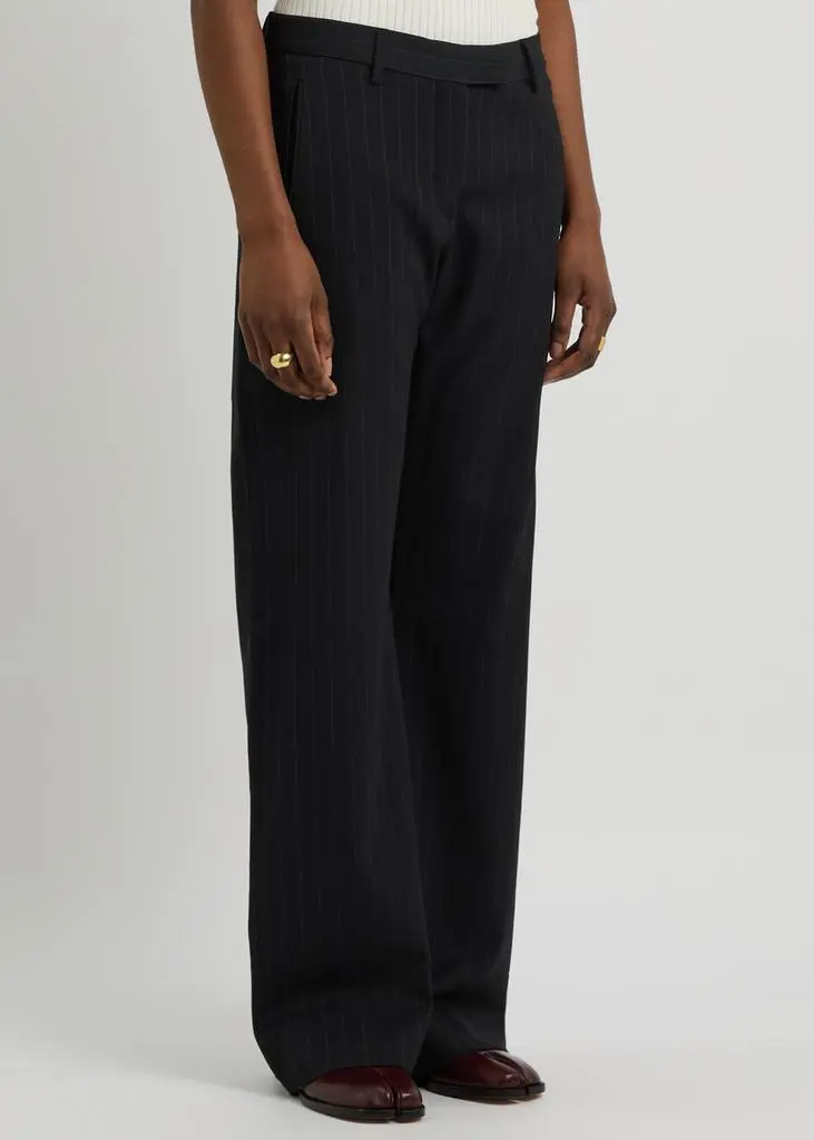 Acne Studios Pinstriped straight-leg twill trousers 2