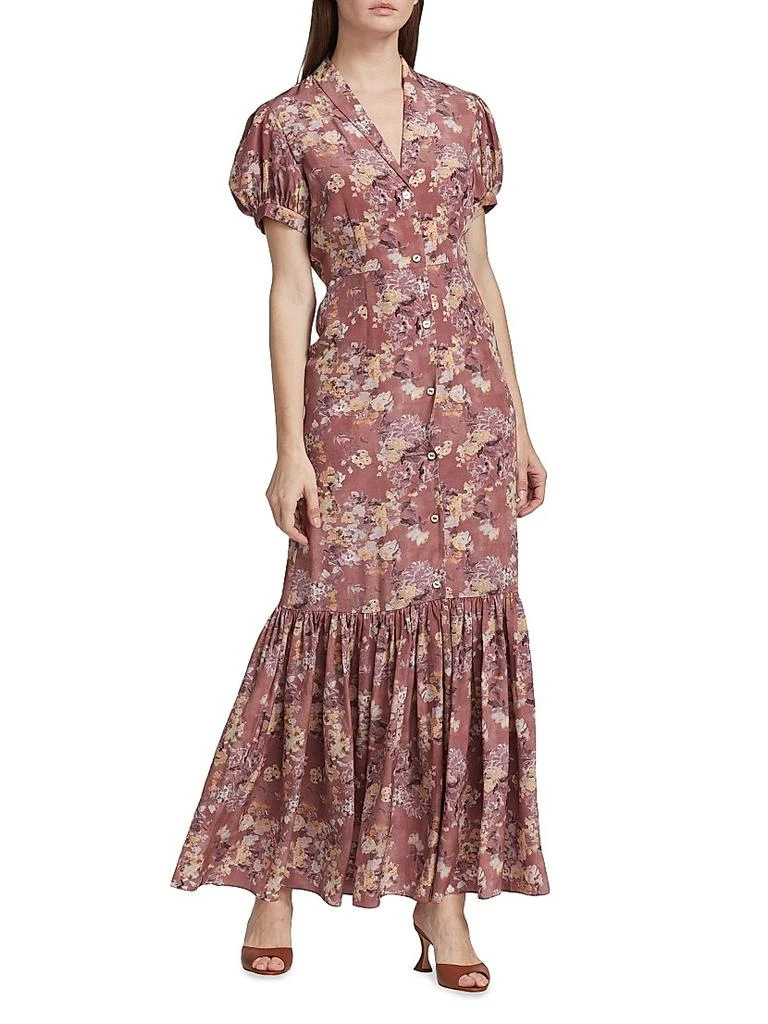 CAROLINE CONSTAS Nancy Floral Puff-Sleeve Maxi Dress 3