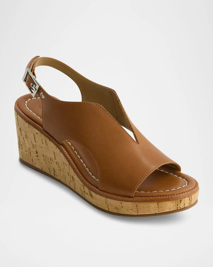 Bernardo Kuarta Leather Cork Wedge Sandals 2